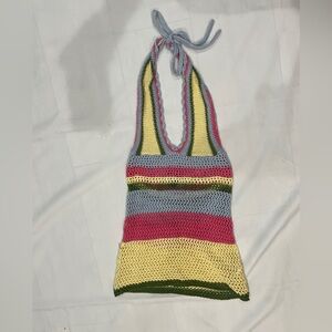 Forever 21 Colorful Crochet Halter Top
